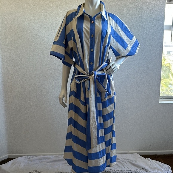 NWT Plenty by Tracy Reese Short-Sleeve Tie-Waist Midi Dress - Picture 4 of 10